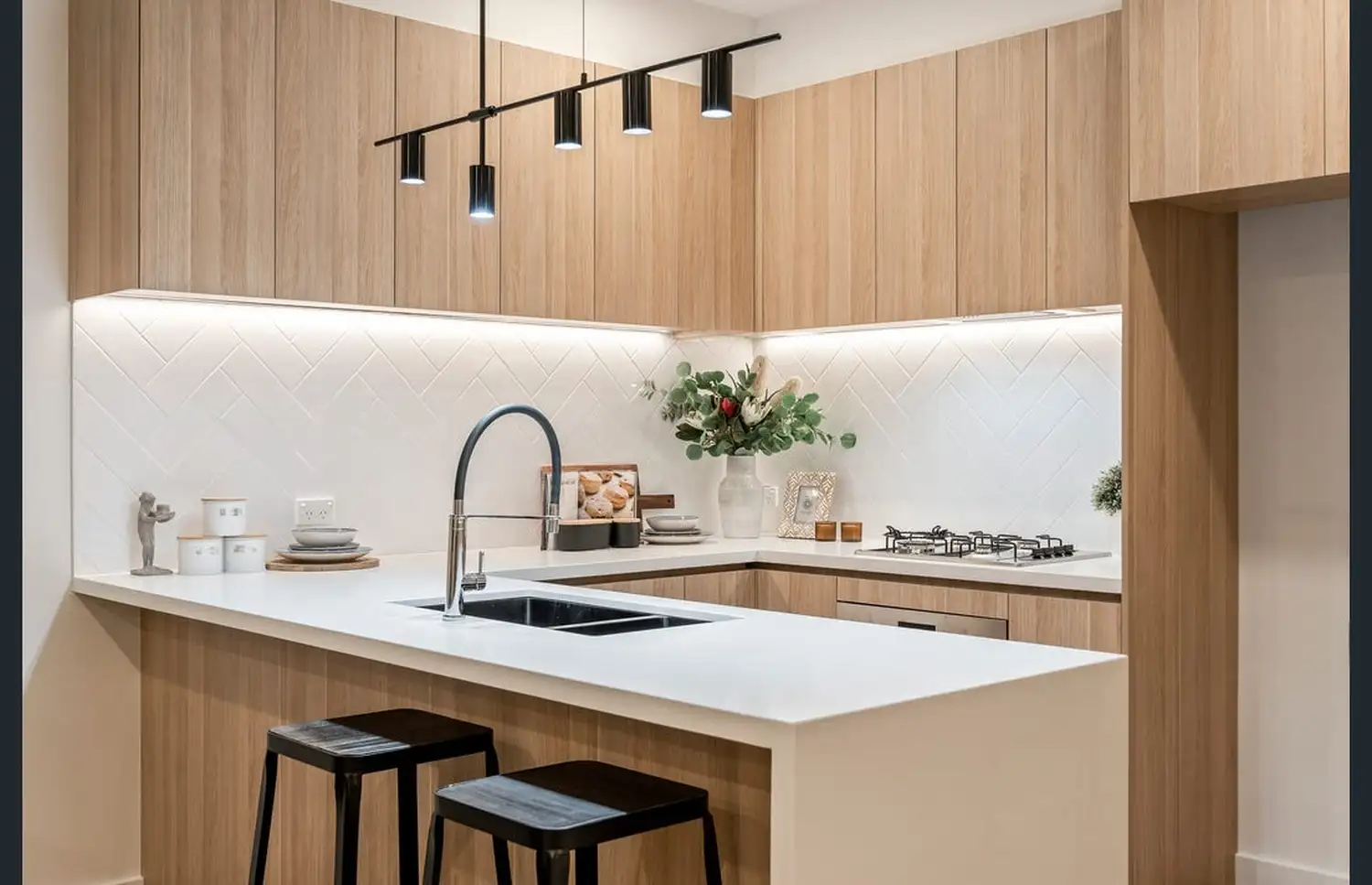 U-Shape Herringbone Kitchen — McEwan Road